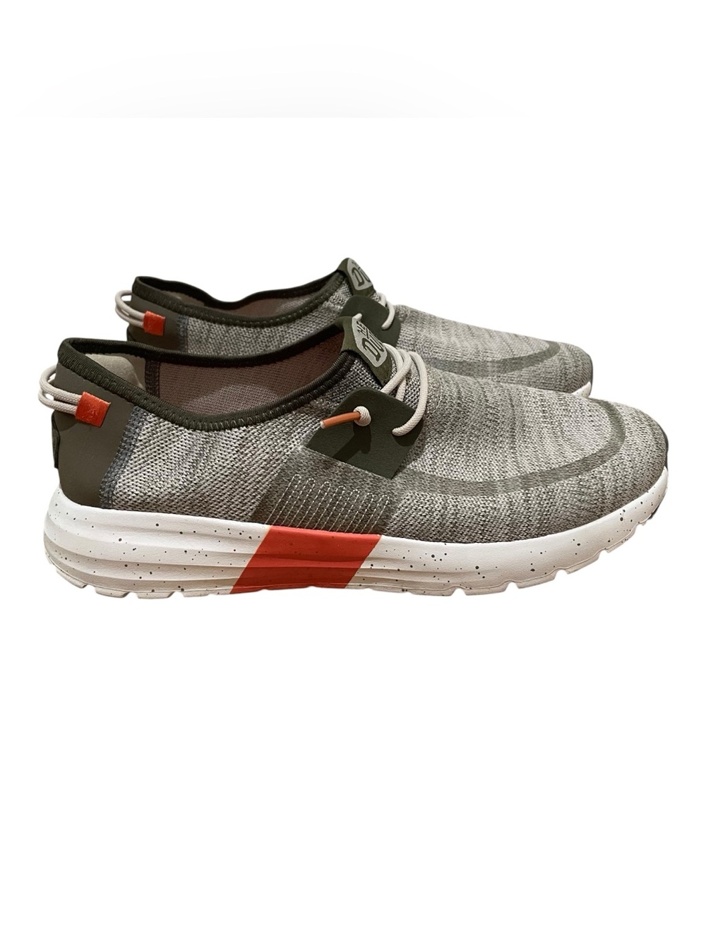 HEYDUDE Sirocco Sport Mode Slip On Sneakers Green Orange Gray Men’s Size 11